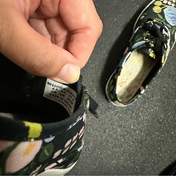 Rifle Paper Co. x Keds black floral tennis shoes - Picture 5 of 11